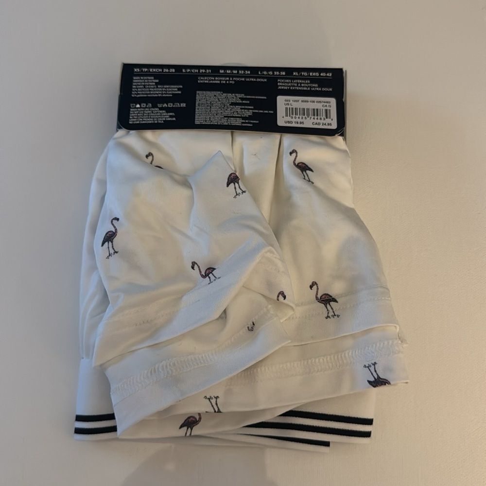 American Eagle Pocket Boxers Mens Large Pink Flamingo White - Picture 2 of 2